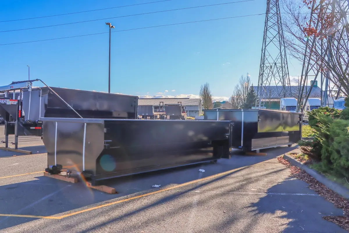 Roll-off dumpster ready for waste disposal at job site for 3 Yard Dumpster Rental in Van Wert